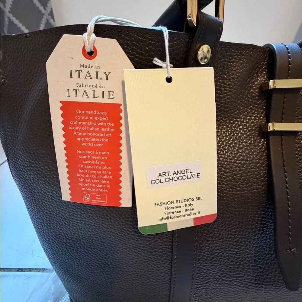 Divina Firenze Dark Brown Leather Tote Bag - Picture 7 of 16